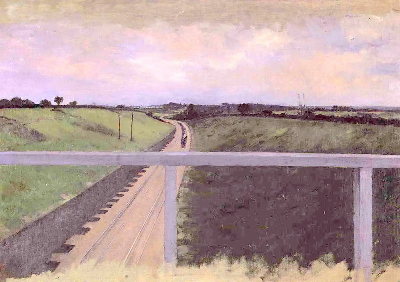 Landskab med jernbanespor - Gustave Caillebotte