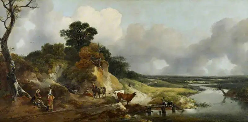 Landskab med udsigt over en fjern landsby - Thomas Gainsborough