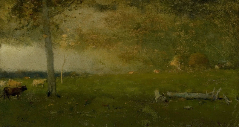 Landskab (kvæg i stormen) - George Inness