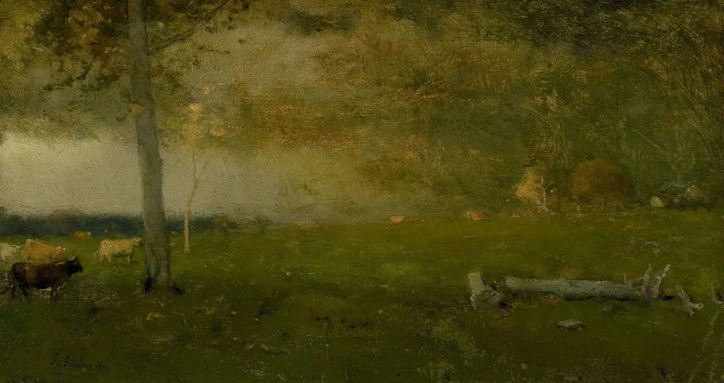 Landskab (kvæg i stormen) - George Inness