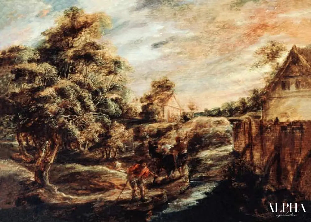 Paysage boisé au coucher du soleil - Peter Paul Rubens - Reproductions de tableaux et peintures haut de gamme