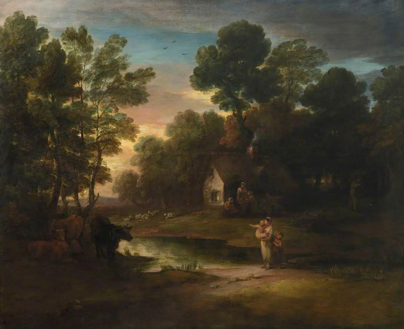 Skovlandskab med kvæg ved en dam - Thomas Gainsborough