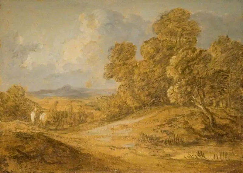 Skovlandskab med personer til hest - Thomas Gainsborough