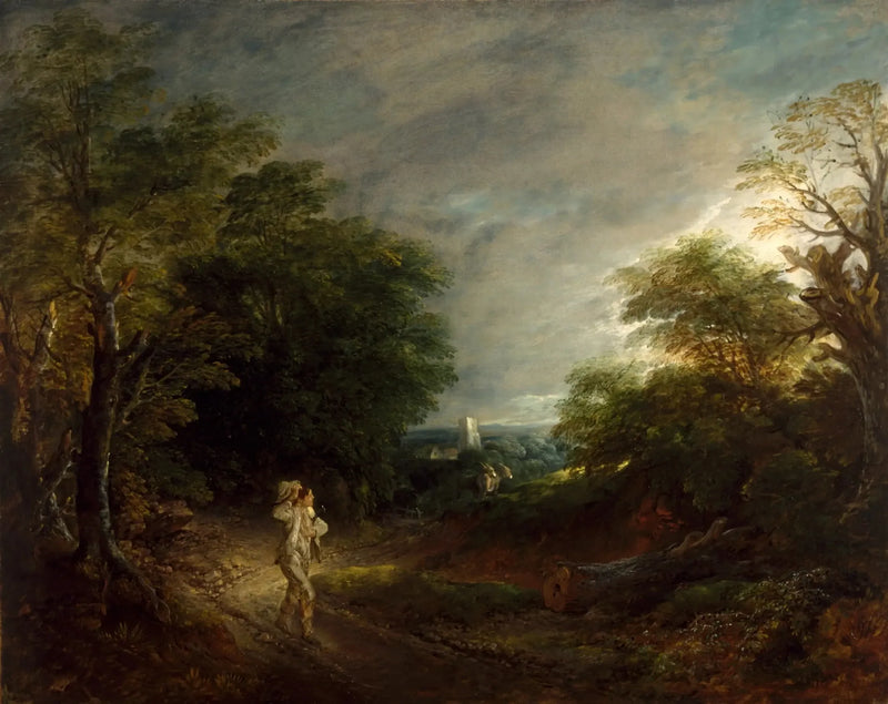 Skovlandskab med en skovhugger - Thomas Gainsborough