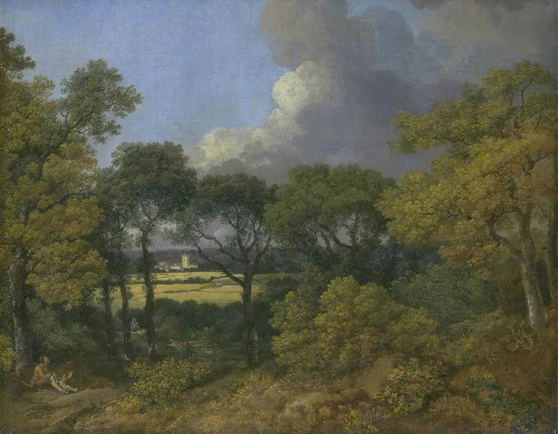 Skovlandskab med en bonde i hvile - Thomas Gainsborough