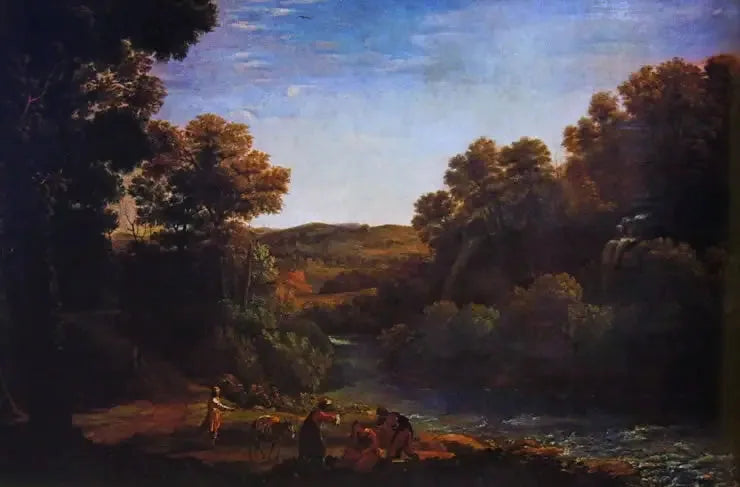 Skovlandskab med en bæk - Claude Lorrain