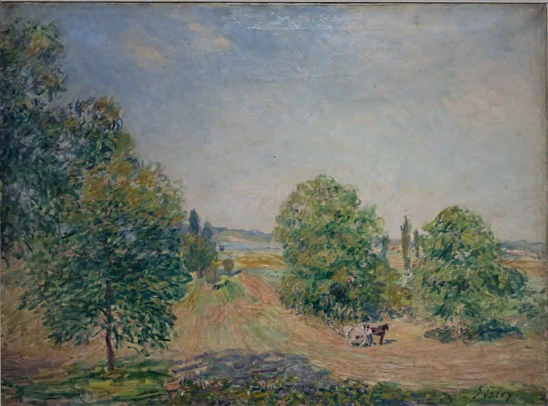 Landskab, marker, slette ved Veneux-Nadon - Alfred Sisley
