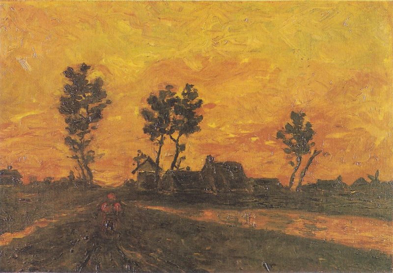 Landskab ved solnedgang - Vincent van Gogh