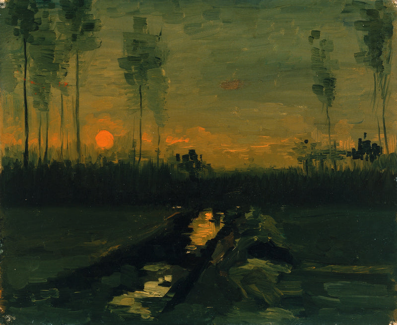 Landskab ved solnedgang - Vincent van Gogh
