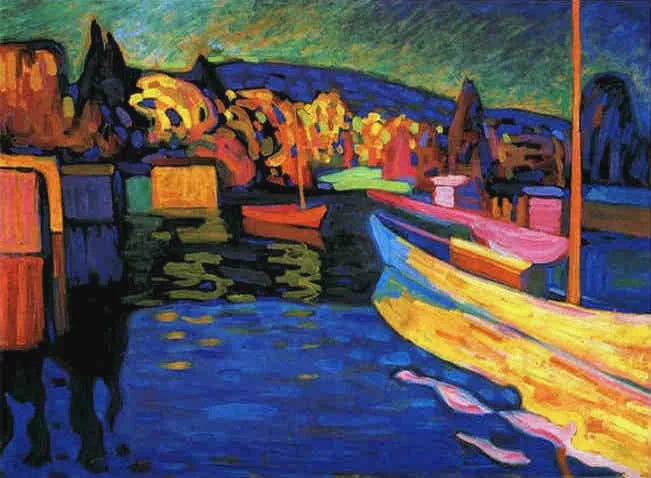 Paysage d'automne avec canots - Vassily Kandinsky