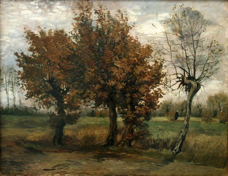 Efterårlandskab med fire træer - Vincent van Gogh
