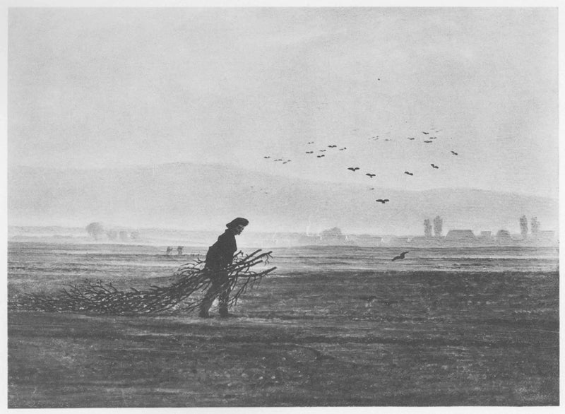 Efterårslandskab med en mand der samler brænde - Caspar David Friedrich
