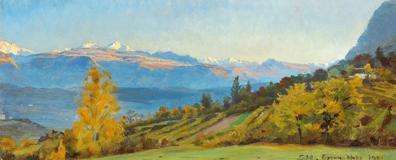 Efterårsscene. Udsigt fra slottet Saint-Valentin i Tirol. - Peder Severin Krøyer