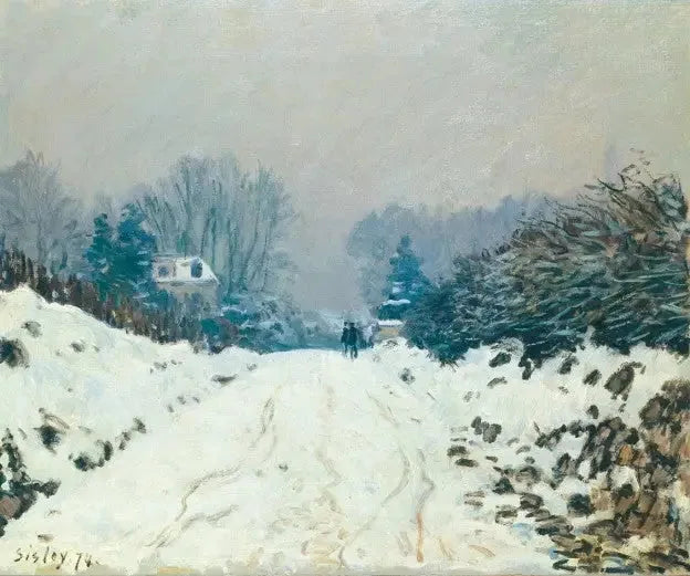 Vinterlandskab i Louveciennes - Alfred Sisley