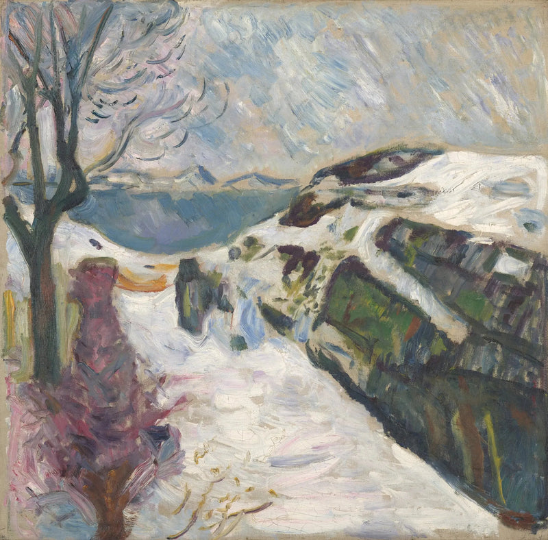 Vinterlandskab fra Kragerø - Edvard Munch