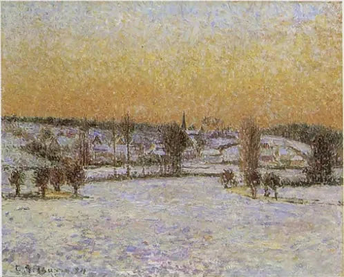 Vinterlandskab, Éragny, Aften - Camille Pissarro