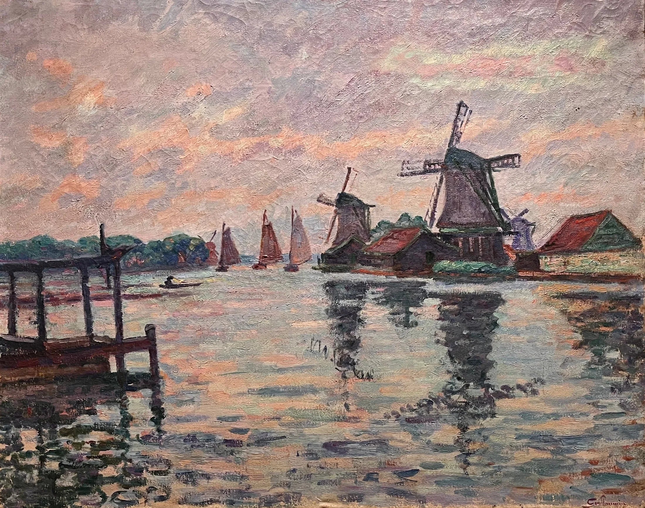 Paysage de Hollande - Armand Guillaumin image 1 reproduction artisanale de tableau