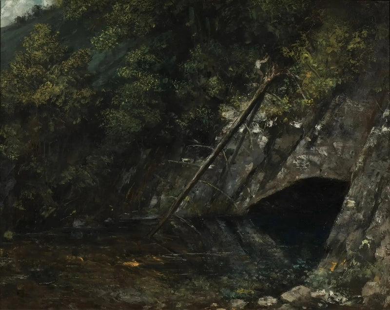 Landskab af Den Blå Kilde - Gustave Courbet