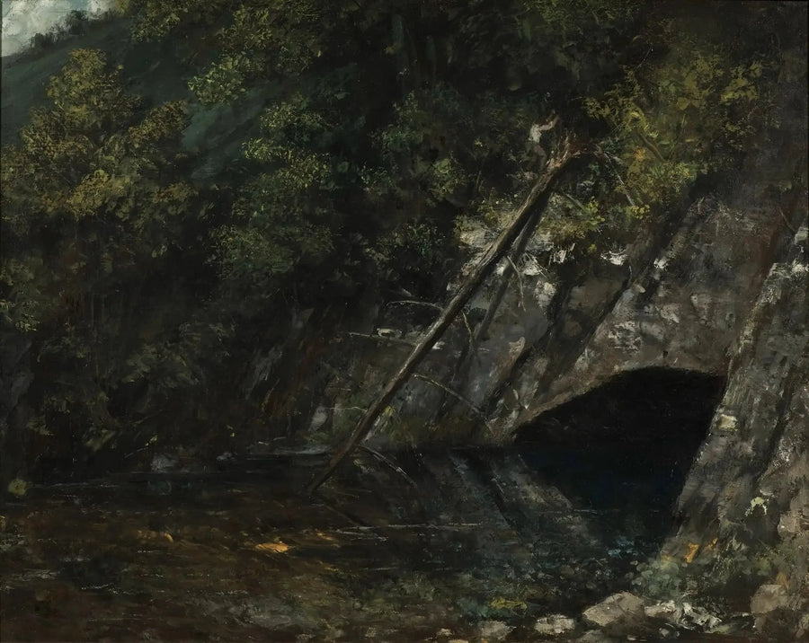Landskab af Den Blå Kilde - Gustave Courbet