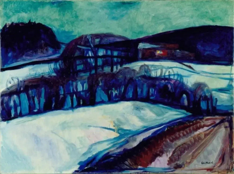 Sne landskab om natten - Edvard Munch