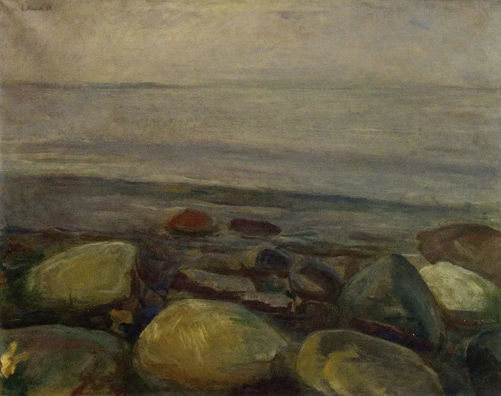 Paysage de plage à Åsgårdstrand - Edvard Munch image 1 copie peinte à la main à l’huile
