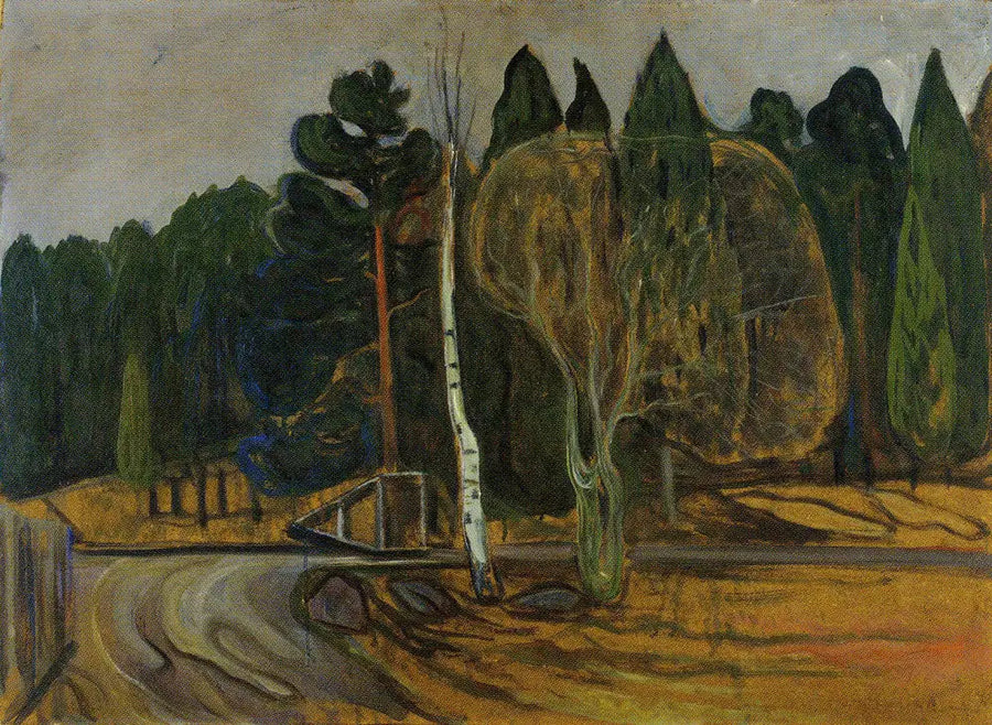 Forårslandskab med sneplov - Edvard Munch