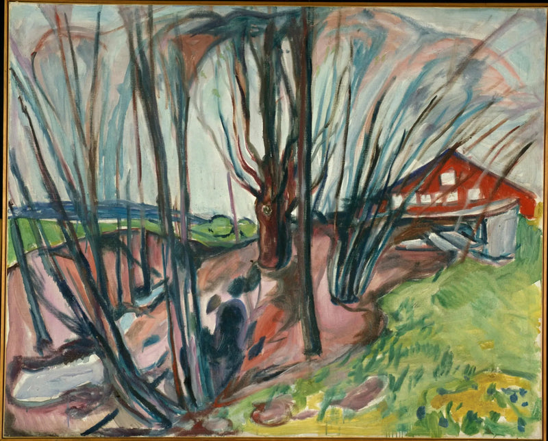 Forårsscene ved det røde hus - Edvard Munch