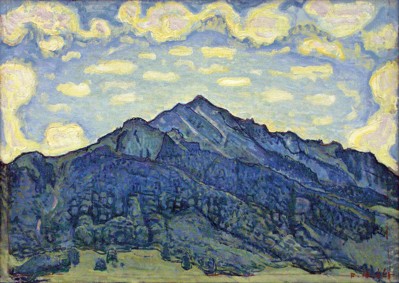 Landskab af de schweiziske alper - Ferdinand Hodler
