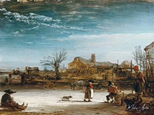 Paysage d'hiver - Rembrandt van Rijn - Reproductions de tableaux et peintures haut de gamme