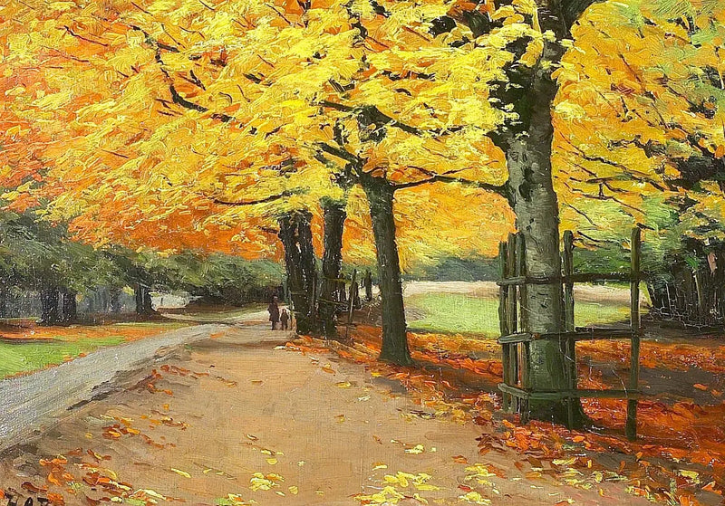 Efterårsscene. - H. A. Brendekilde