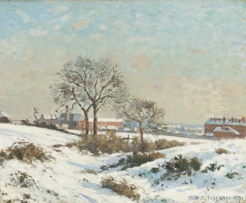 Sneklædt landskab i South Norwood - Camille Pissarro