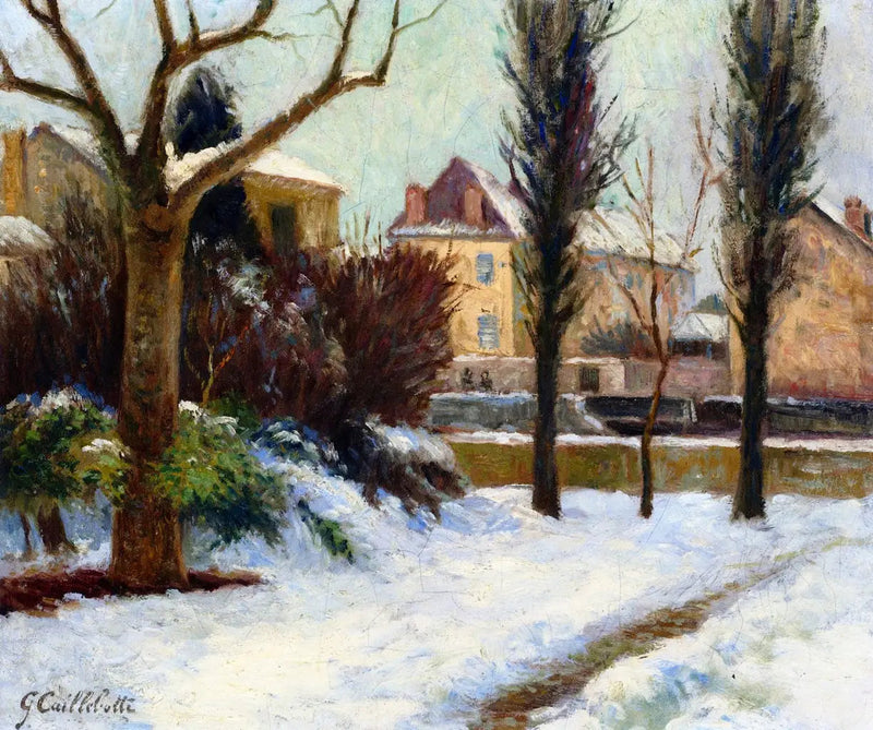 Sneklædt landskab - Gustave Caillebotte