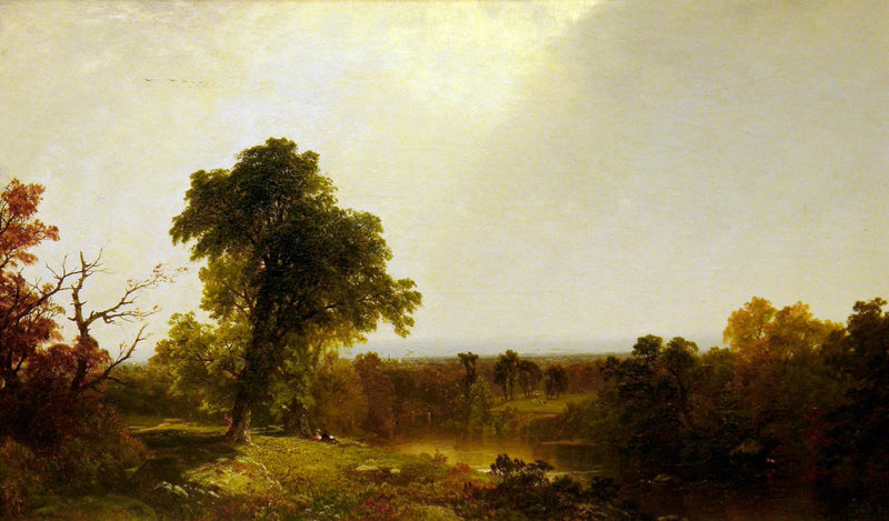 Efterårsflodlandskab - John Frederick Kensett