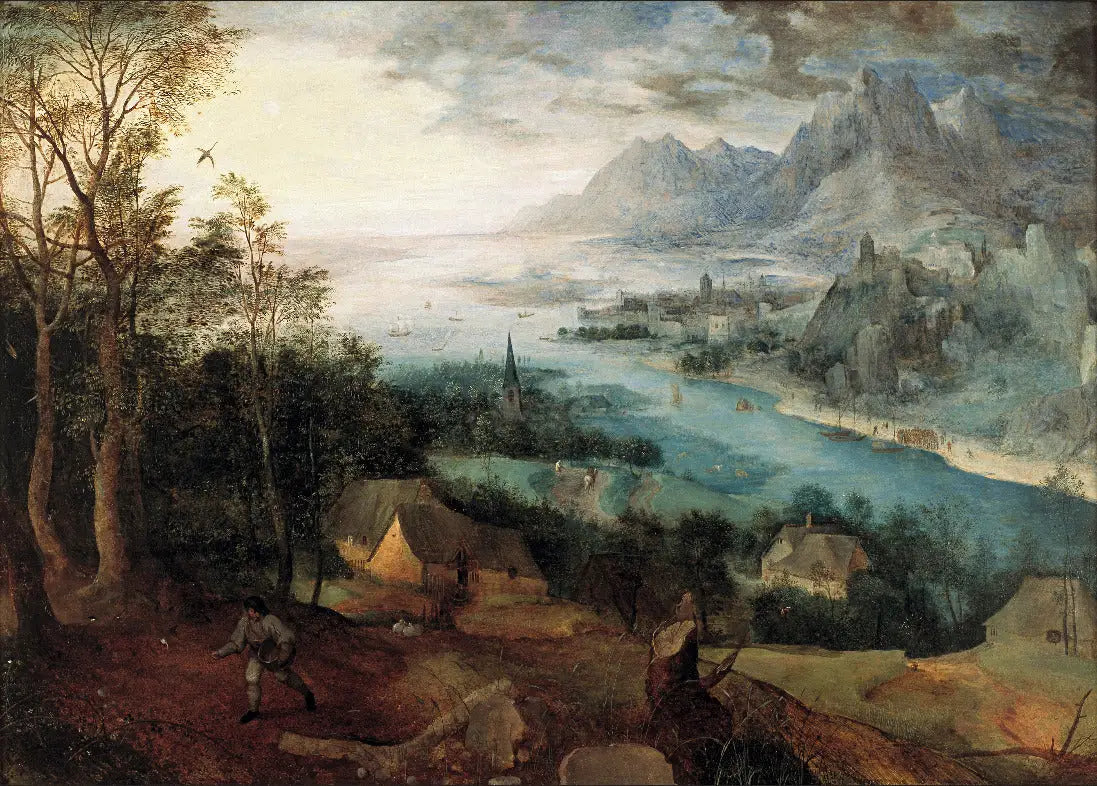Paysage fluvial avec la parabole du semeur - Pieter Brueghel the Elder image 1 reproduction de peinture à l’huile