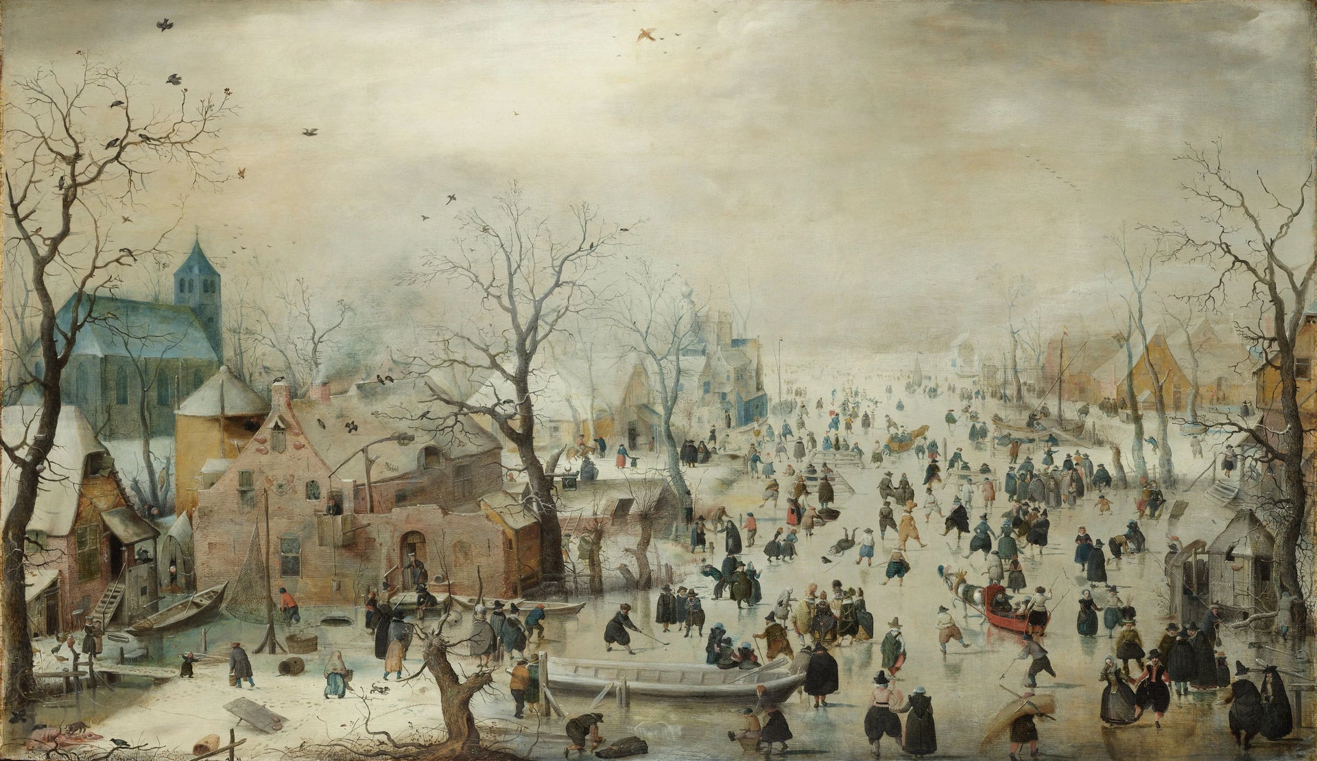 Paysage hivernal avec divertissement sur glace - Hendrick Avercamp