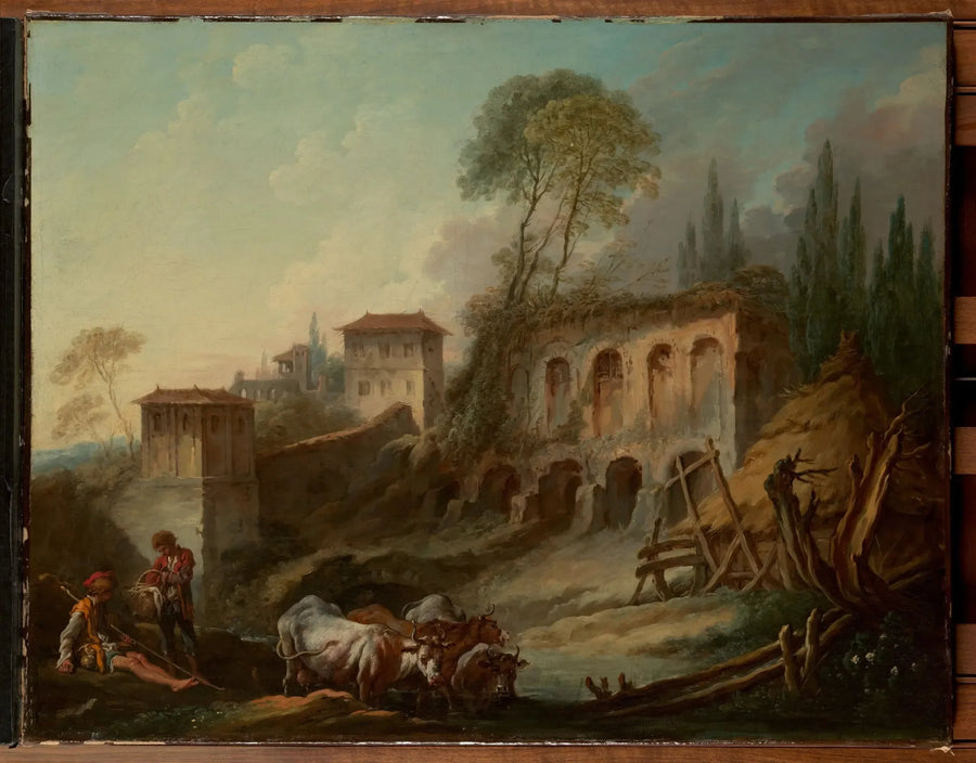 Fantasielandskab med Palatinerhøjen set fra Campo Vaccino - François Boucher