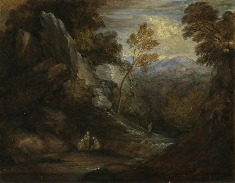 Fantasielandskab (omarbejdet af en engelsk disciple fra det 19. århundrede) - Thomas Gainsborough