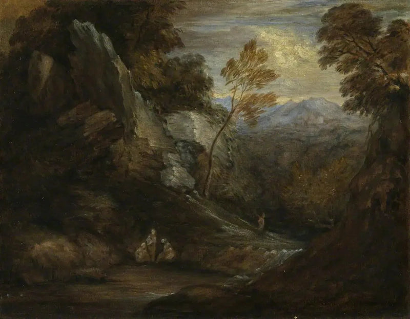 Fantasielandskab (omarbejdet af en engelsk disciple fra det 19. århundrede) - Thomas Gainsborough