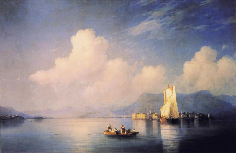 Italiensk landskab (Maggiore-søen), aften - Ivan Aïvazovski