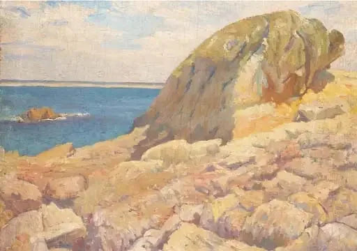 Landskab: Klippen foran havet - Robert Delaunay