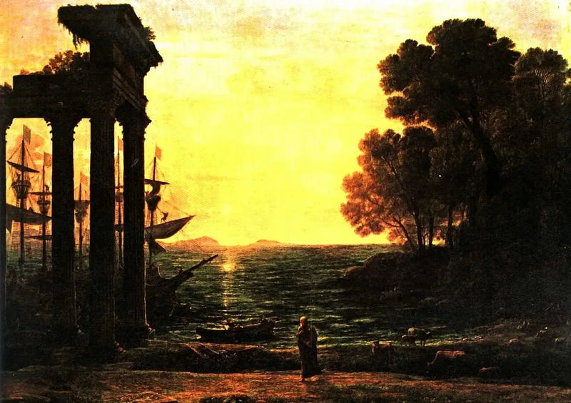 Havlandskab med Ezekiel grædende over ruinerne af Tyrus - Claude Lorrain
