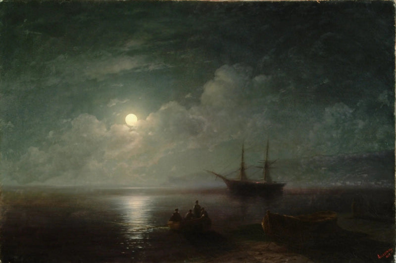 Marinelandskab med fuldmåne - Ivan Aïvazovski