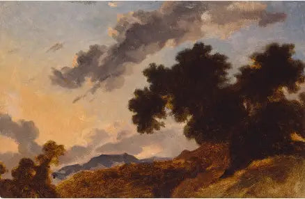 Bjergrigt landskab ved solnedgang - Jean-Honoré Fragonard