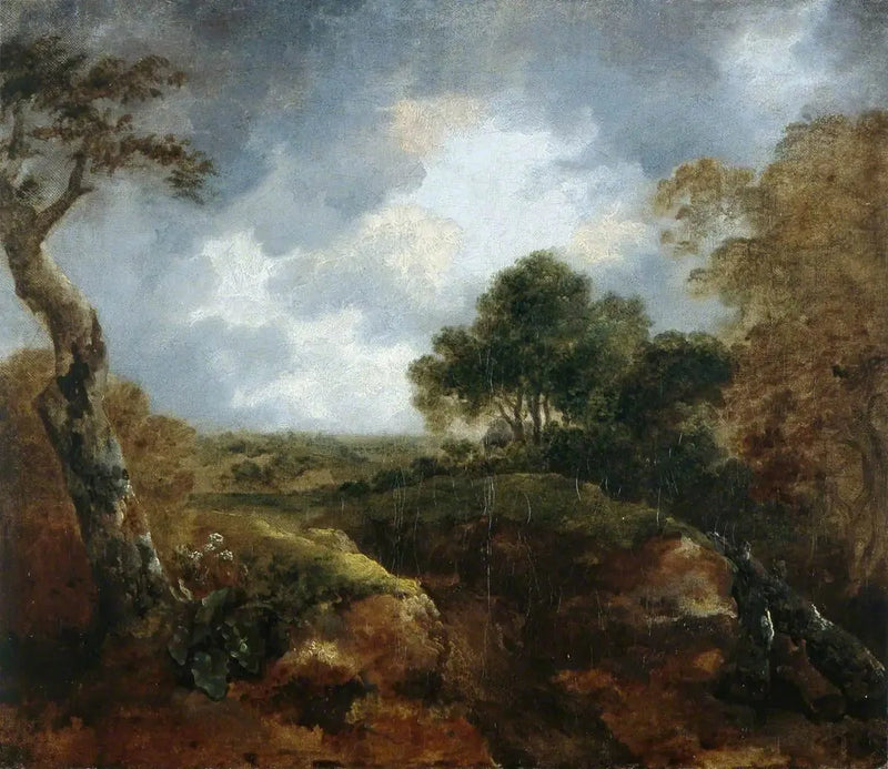 Åbent landskab ved skovkant - Thomas Gainsborough