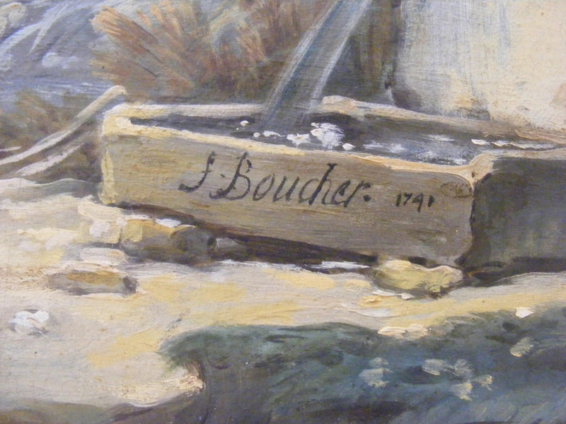 Landskabslandskab med floden - François Boucher