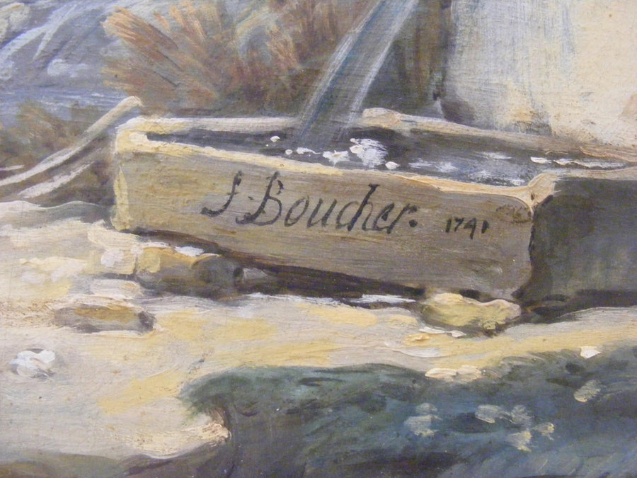 Landskabslandskab med floden - François Boucher