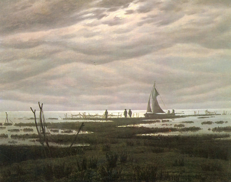 Fladt landskab i Greifswald-bugten - Caspar David Friedrich