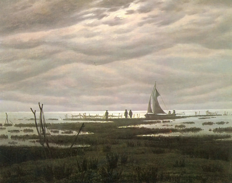 Fladt landskab i Greifswald-bugten - Caspar David Friedrich