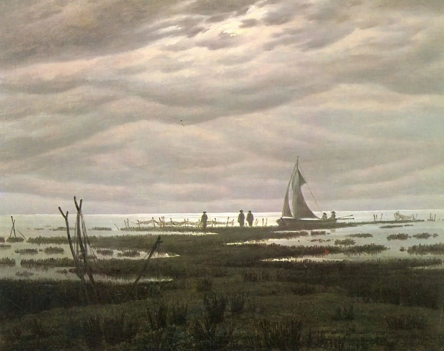 Fladt landskab i Greifswald-bugten - Caspar David Friedrich