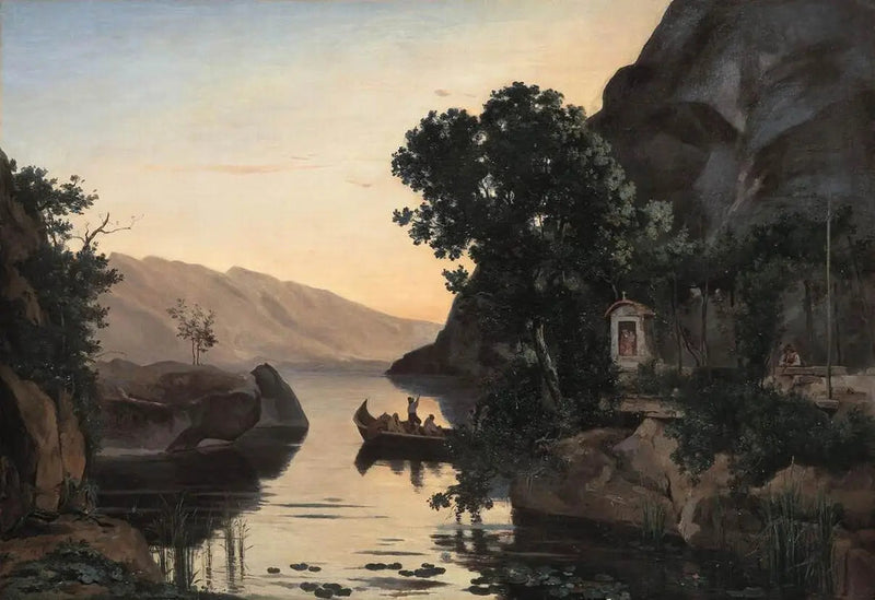 Landskab nær Riva ved Gardasøen - Jean-Baptiste Camille Corot